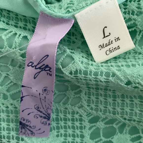 NWT Alya from Francesca"s Green Lace Dress Size L - Picture 7 of 12